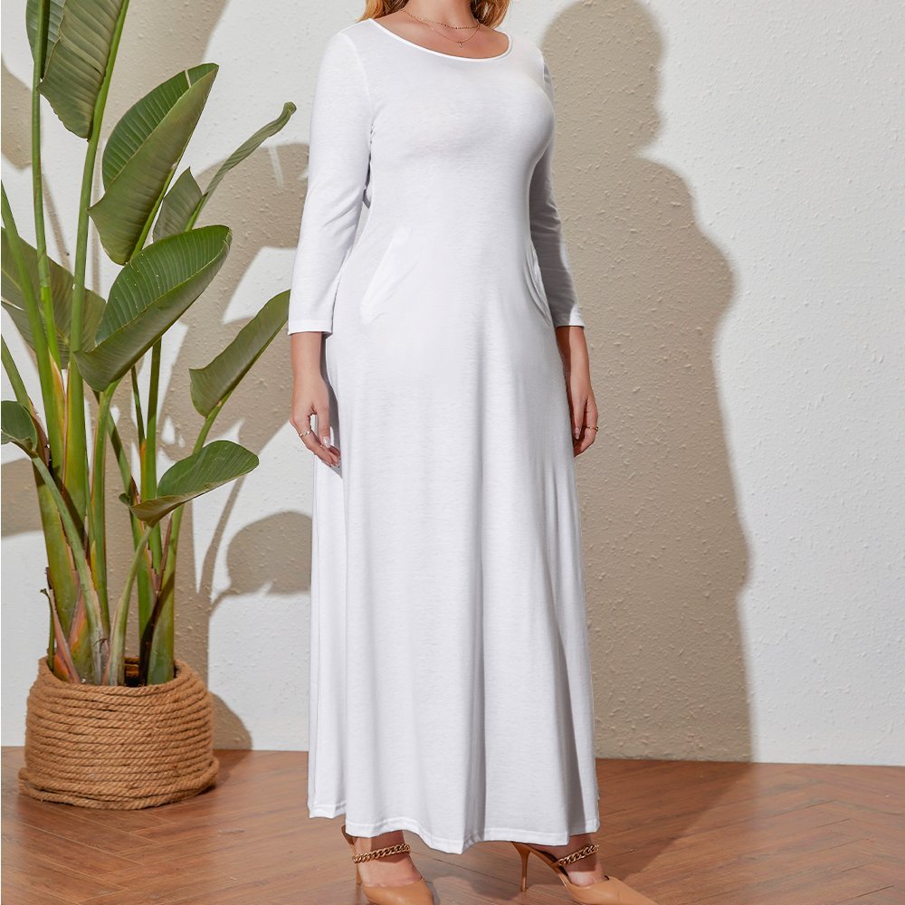 OES | EASTERN STAR Plus Size Long Sleeve White Dress