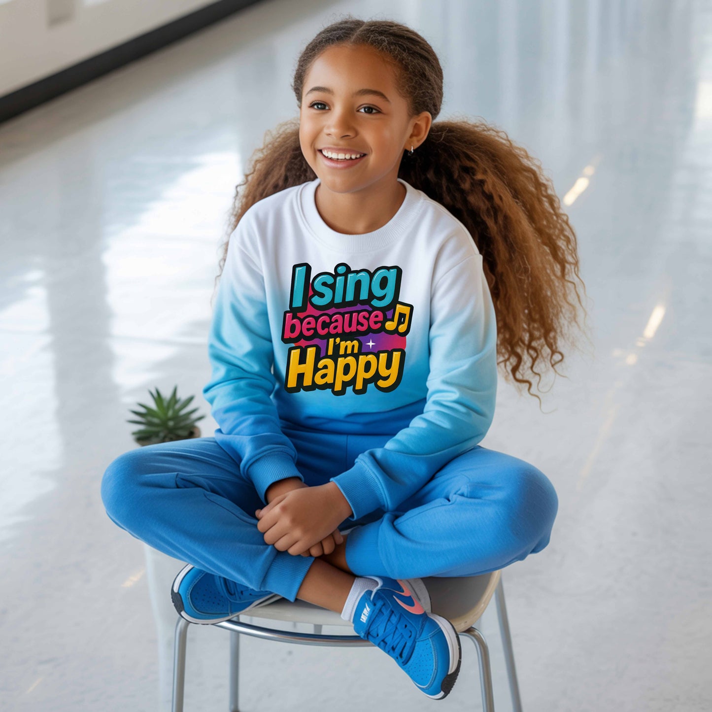 I Sing Because I'm Happy Shirt Design – Kids Joyful Music PNG