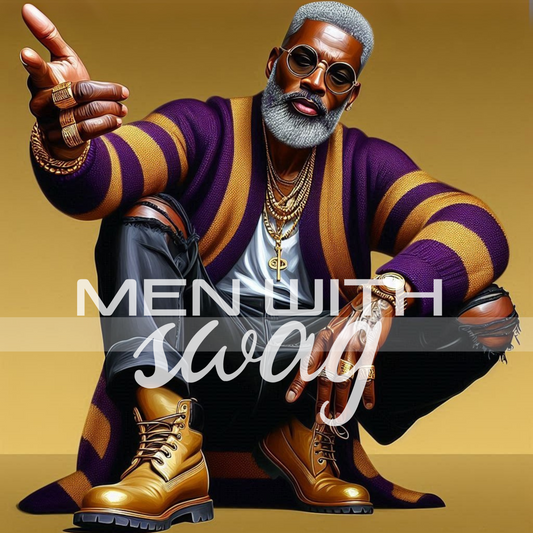 Men with Swag – Stylish Black Men Digital Art Bundle (5 PNGs) Bold. Digital. Instant.